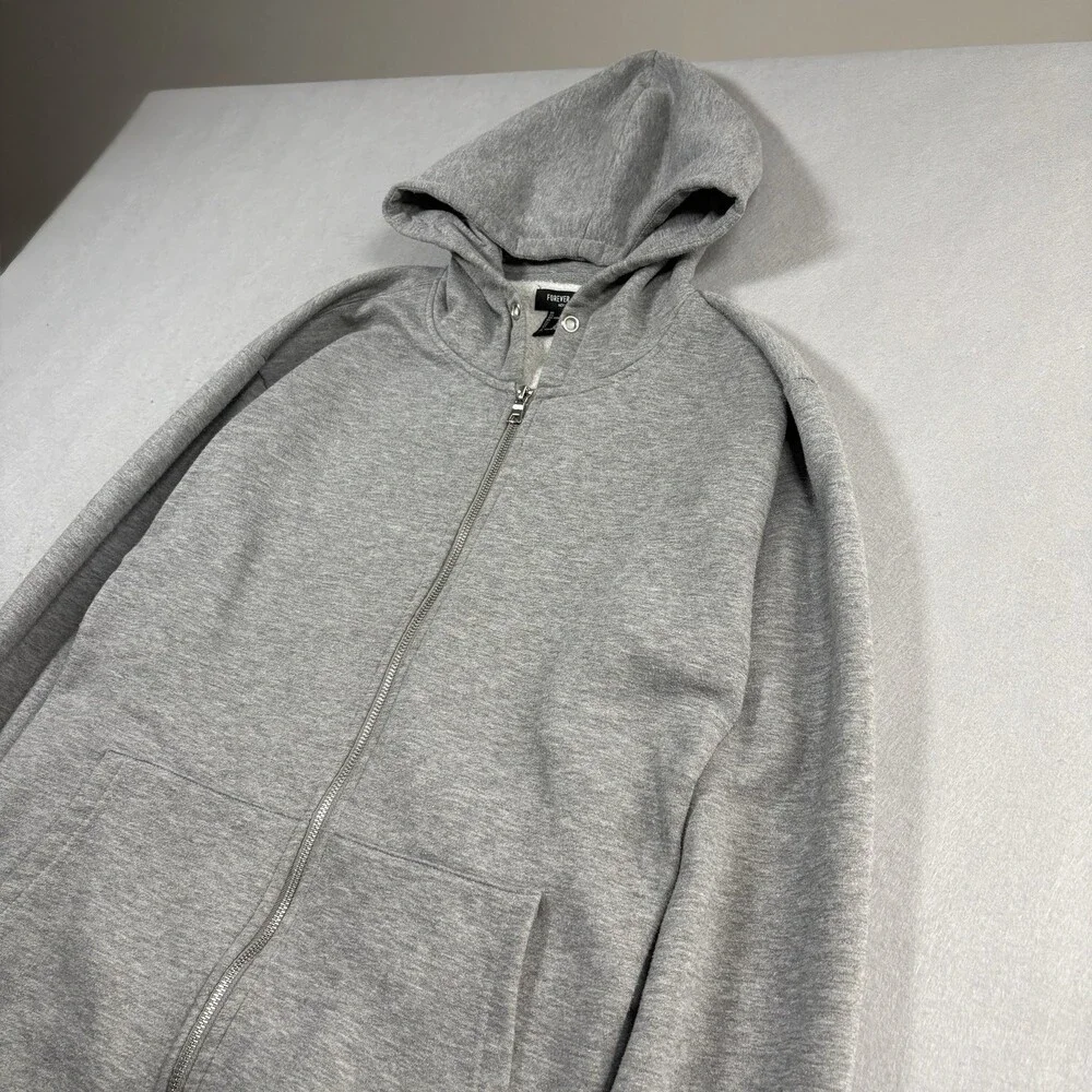 Forever 21 Gray Zip Up Hoodie Men’s Size XL
